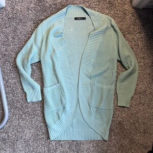 Elegant Mint Open Front Cardigan